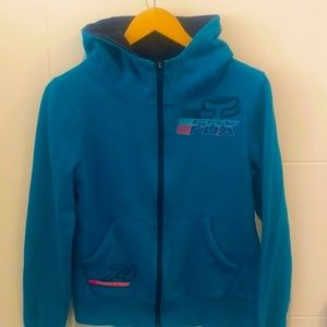 FOX | Teal Zip up Hoodie | XS